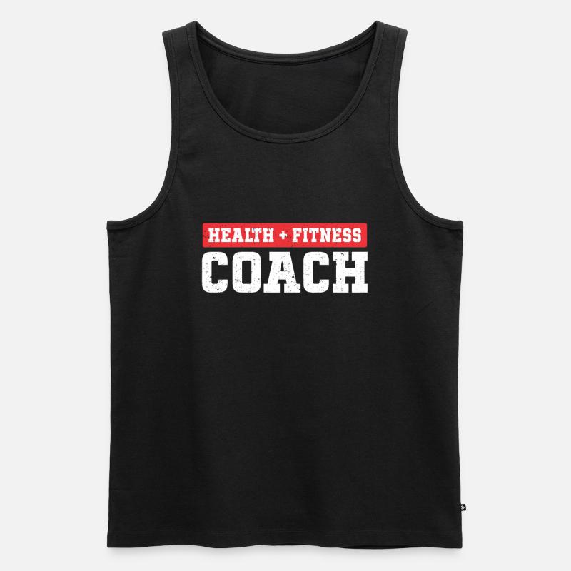 Personal Trainer Coach Gym Workout Fitnesstrainer - Männer Premium Bio Tank Top - Schwarz