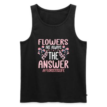 Designer floral Fleuriste Fleuriste Fleuriste - Débardeur bio Premium Homme - noir - Devant - AI Model Male 178 light (178cm)