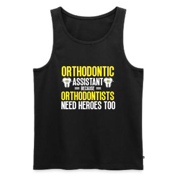 Orthodontiste Orthodontie Dentaire - Débardeur bio Premium Homme - noir - Devant - AI Model Male 178 light (178cm)