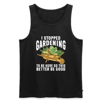Gartenbau LandschaftsbauGarten Gärtner - Männer Premium Bio Tank Top - Schwarz - Vorne - Michal (187cm)