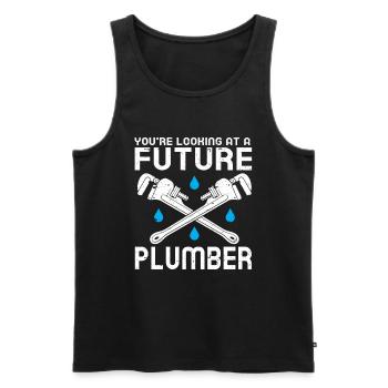 Plumber Men Father Husband Plumber - Men's Premium Organic Tank Top - black - Front - Michal (187cm)