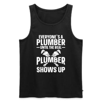 Plumber Men Father Husband Plumber - Men's Premium Organic Tank Top - black - Front - Michal (187cm)