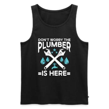 Plumber Men Father Husband Plumber - Men's Premium Organic Tank Top - black - Front - Michal (187cm)