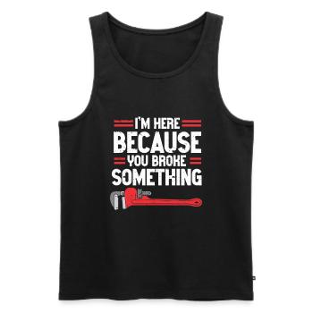 Plumber Men Father Husband Plumber - Men's Premium Organic Tank Top - black - Front - Michal (187cm)
