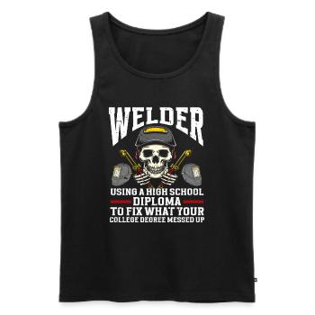 Welder Welding - Men's Premium Organic Tank Top - black - Front - AI Model Male 178 light (178cm)