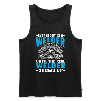 Welder Welding - Men's Premium Organic Tank Top - black - Front - AI Model Male 178 light (178cm)