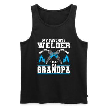 Welder Welding - Men's Premium Organic Tank Top - black - Front - AI Model Male 178 light (178cm)