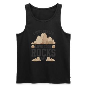 Geologe Steine Steinsammler - Männer Premium Bio Tank Top - Schwarz - Vorne - Michal (187cm)