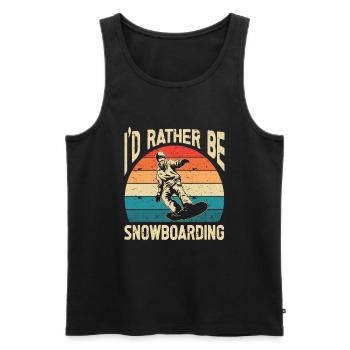 Snowboarding Art Hommes Snowboard Cooler Snowboarder - Débardeur bio Premium Homme - noir - Devant - AI Model Male 178 light (178cm)