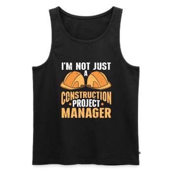 Construction Project Manager - Men's Premium Organic Tank Top - black - Front - AI Model Male 178 light (178cm)
