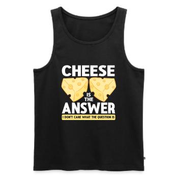 Cheese Lover Cheese - Men's Premium Organic Tank Top - black - Front - AI Model Male 178 light (178cm)