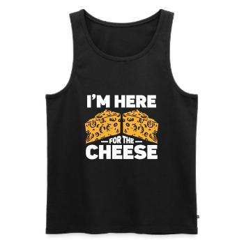 Cheese Lover Cheese - Men's Premium Organic Tank Top - black - Front - AI Model Male 178 light (178cm)