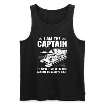 Ponton Bateau Ponton Capitaine - Débardeur bio Premium Homme - noir - Devant - Michal (187cm)