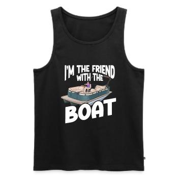 Pontoon Boot Pontoon Kapitän - Männer Premium Bio Tank Top - Schwarz - Vorne - Michal (187cm)