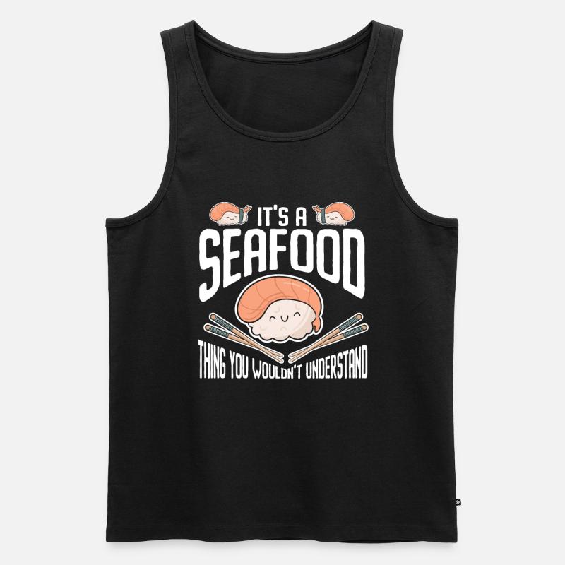 Meeresfrüchte - Männer Premium Bio Tank Top - Schwarz