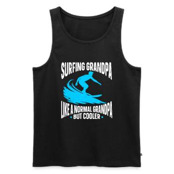 Surfender Surfer - Männer Premium Bio Tank Top - Schwarz - Vorne - Michal (187cm)