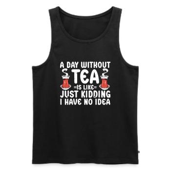Tea Drinker Tea - Men's Premium Organic Tank Top - black - Front - AI Model Male 178 light (178cm)