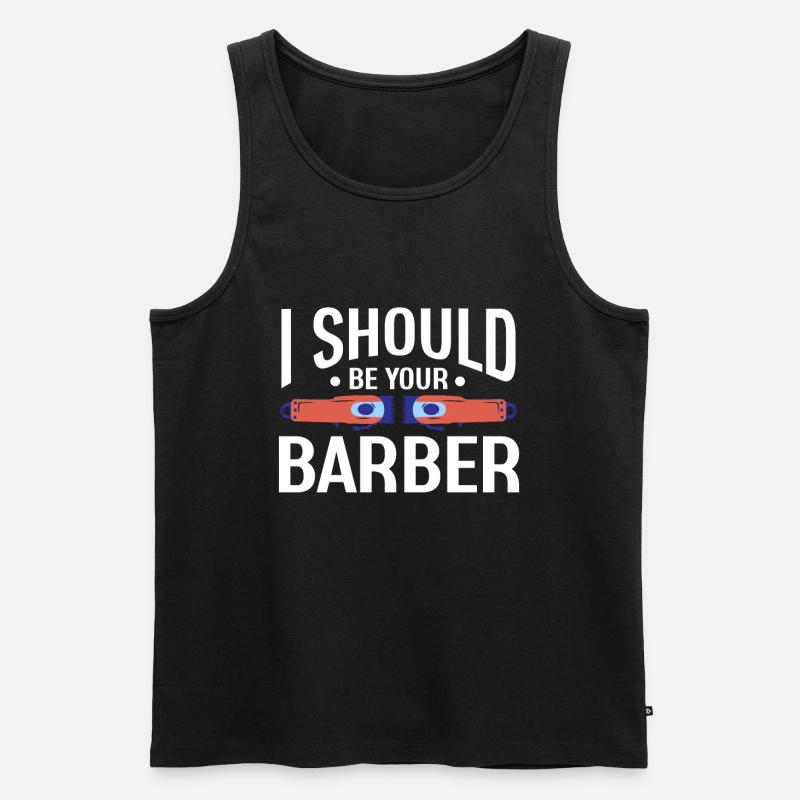 Weiblicher Friseur - Männer Premium Bio Tank Top - Schwarz