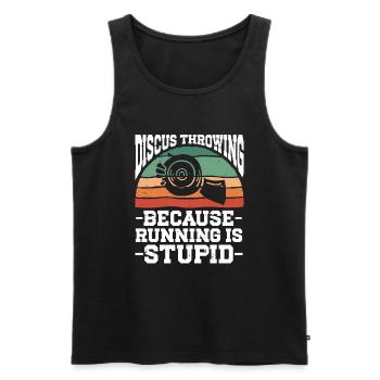 Diskuswerfer Leichtathletik Diskuswerfen - Männer Premium Bio Tank Top - Schwarz - Vorne - Michal (187cm)