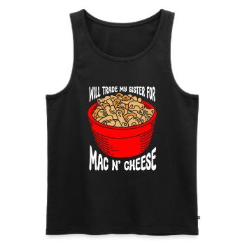 Mac And Cheese Macaroni - Men's Premium Organic Tank Top - black - Front - AI Model Male 178 light (178cm)