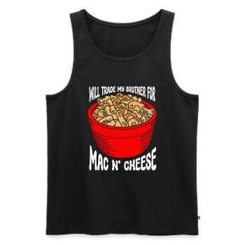 Mac And Cheese Macaroni - Men's Premium Organic Tank Top - black - Front - AI Model Male 178 light (178cm)