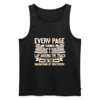 Reading Bookworm - Men's Premium Organic Tank Top - black - Front - AI Model Male 178 light (178cm)