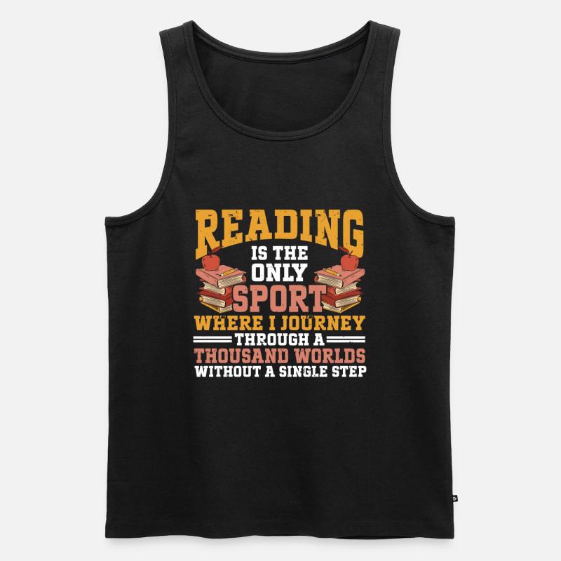 Lesen Bücherwurm - Männer Premium Bio Tank Top - Schwarz