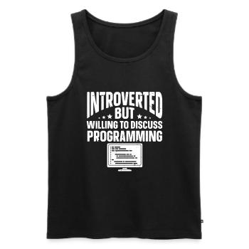 Funny Introvert Gifts - Men's Premium Organic Tank Top - black - Front - Michal (187cm)
