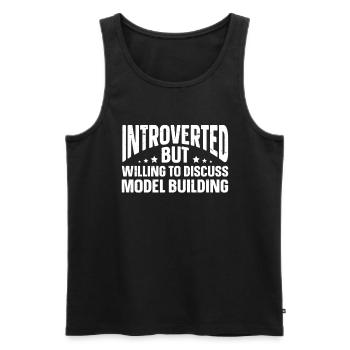 Fun Introvert Gifts - Men's Premium Organic Tank Top - black - Front - Michal (187cm)