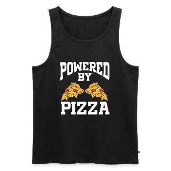Powered By Pizza - Men's Premium Organic Tank Top - black - Front - AI Model Male 178 light (178cm)