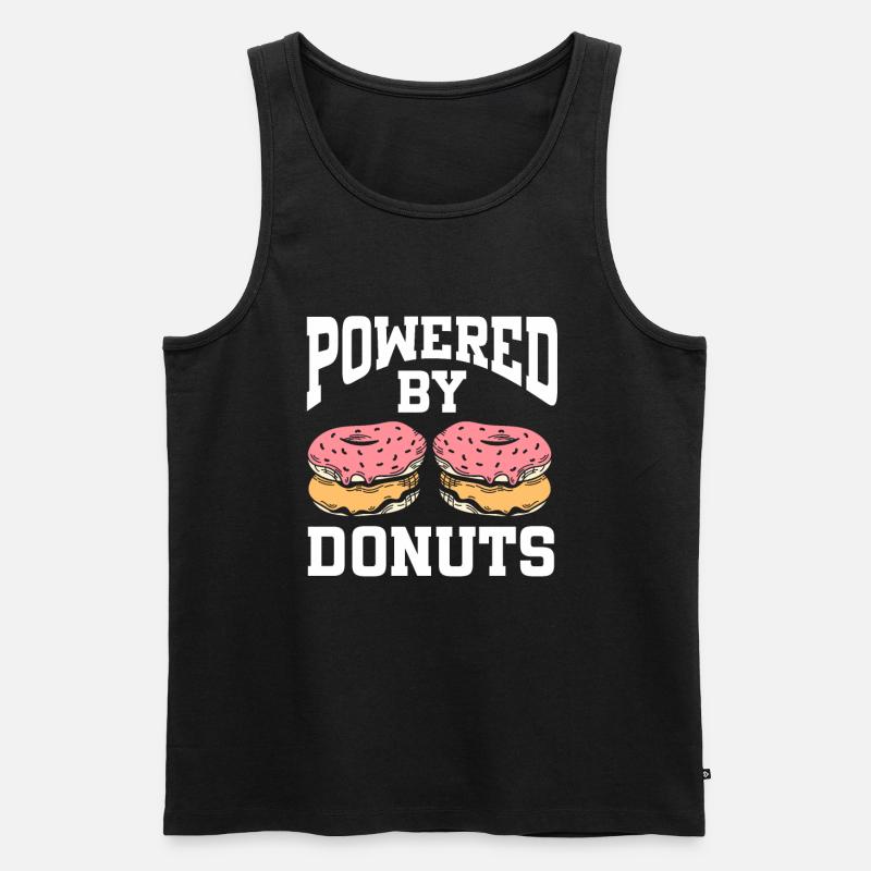 Powered By Donuts - Männer Premium Bio Tank Top - Schwarz