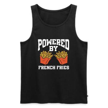 Propulsé par les frites - Débardeur bio Premium Homme - noir - Devant - Michal (187cm)