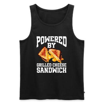 Sandwich au fromage grillé - Débardeur bio Premium Homme - noir - Devant - AI Model Male 178 light (178cm)