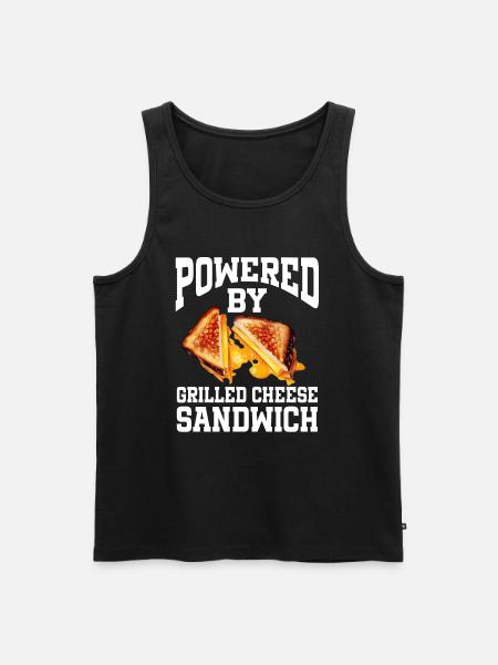 Powered By Grilled Cheese Sandwich - Men's Premium Organic Tank Top - black