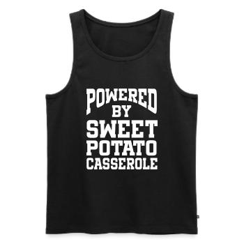 Powered By Sweet Potato Casserole - Männer Premium Bio Tank Top - Schwarz - Vorne - Michal (187cm)