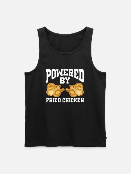 Powered By Fried Chicken - Men's Premium Organic Tank Top - black