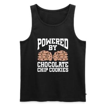 Powered By Chocolate Chip Cookies - Men's Premium Organic Tank Top - black - Front - AI Model Male 178 light (178cm)