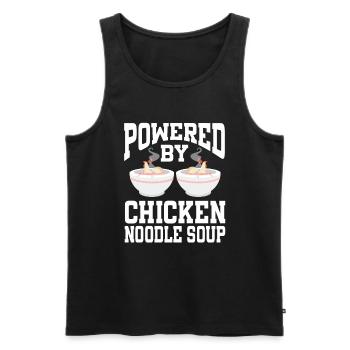 Powered By Chicken Noodle Soup - Men's Premium Organic Tank Top - black - Front - Michal (187cm)