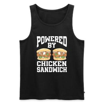 Sandwich au poulet - Débardeur bio Premium Homme - noir - Devant - Michal (187cm)