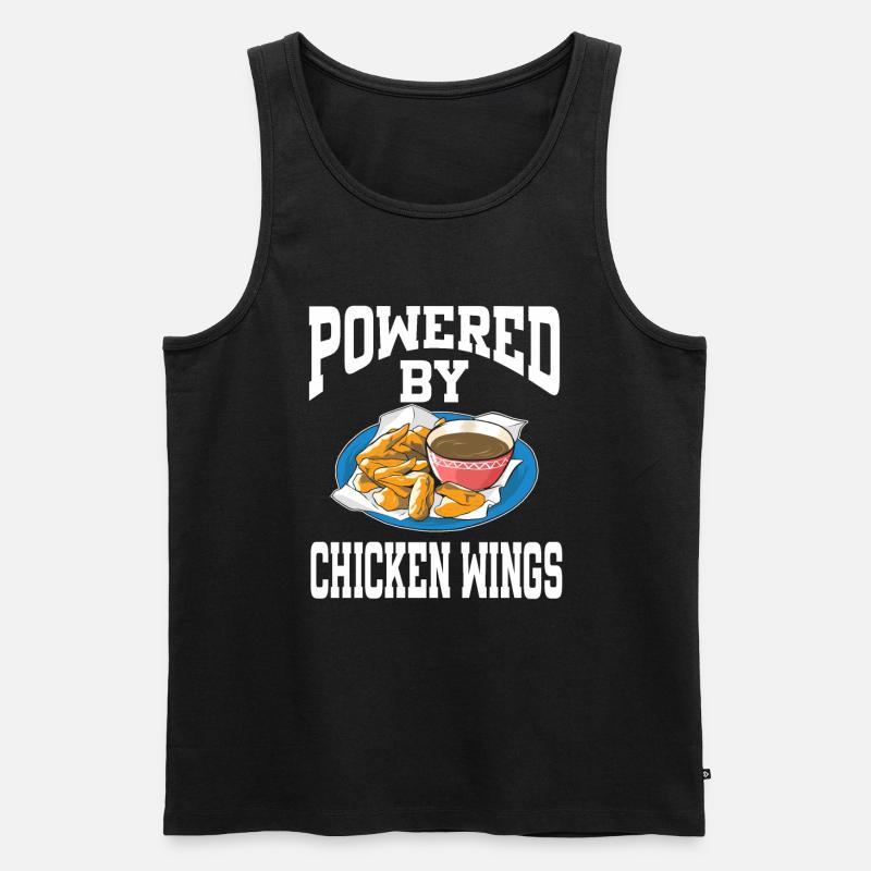 Powered By Chicken Wings - Männer Premium Bio Tank Top - Schwarz