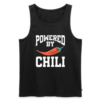 Powered By Chili - Men's Premium Organic Tank Top - black - Front - AI Model Male 178 light (178cm)