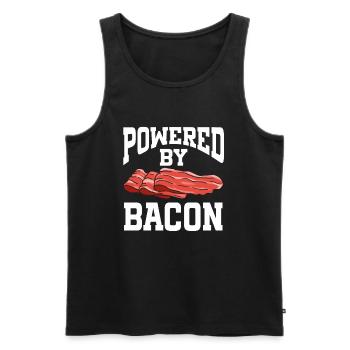 Powered By Bacon - Men's Premium Organic Tank Top - black - Front - AI Model Male 178 light (178cm)