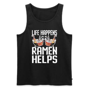 Ramen Lover Soupe de nouilles japonaise Ramen - Débardeur bio Premium Homme - noir - Devant - AI Model Male 178 light (178cm)