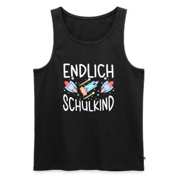 School 1st Grade - Men's Premium Organic Tank Top - black - Front - AI Model Male 178 light (178cm)