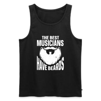 Citation à barbe Hommes barbus - Débardeur bio Premium Homme - noir - Devant - AI Model Male 178 light (178cm)