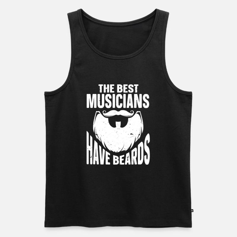 Beard Quote Bearded Men - Männer Premium Bio Tank Top - Schwarz