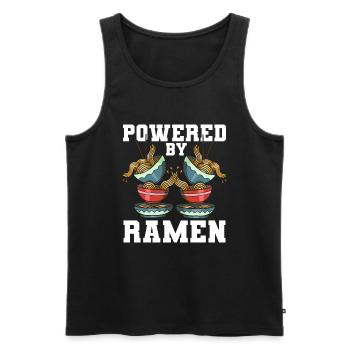 Powered By Ramen Anime Japanese Soup Cup Noodle - Männer Premium Bio Tank Top - Schwarz - Vorne - Michal (187cm)