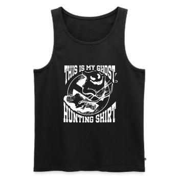 C’est ma chemise de chasse aux fantômes Chasseur paranormal - Débardeur bio Premium Homme - noir - Devant - AI Model Male 178 light (178cm)