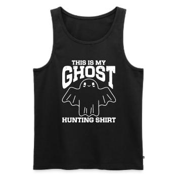 C’est ma chemise de chasse aux fantômes Chasseur paranormal - Débardeur bio Premium Homme - noir - Devant - AI Model Male 178 light (178cm)