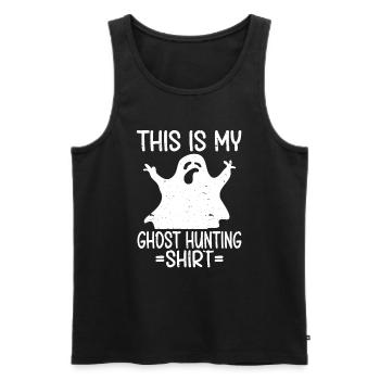 C’est ma chemise de chasse aux fantômes Chasseur paranormal - Débardeur bio Premium Homme - noir - Devant - AI Model Male 178 light (178cm)